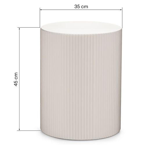 Bočný stolík Ermanno, 35 cm, šedobéžový, ryhovaný