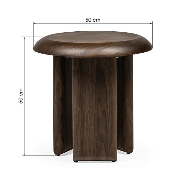 Bočný stolík Keo 50 cm, tmavý orech