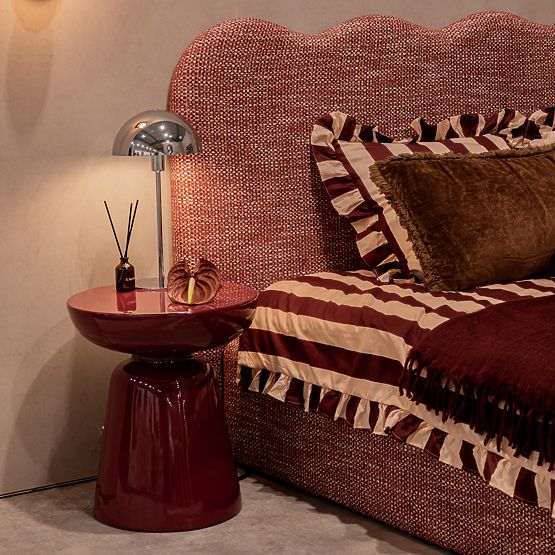 Bočný stolík Logan 40 cm, burgundská/čerešňová, lesklý