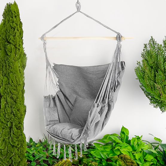 Brazílska hojdacia stolička BAHIO sivá