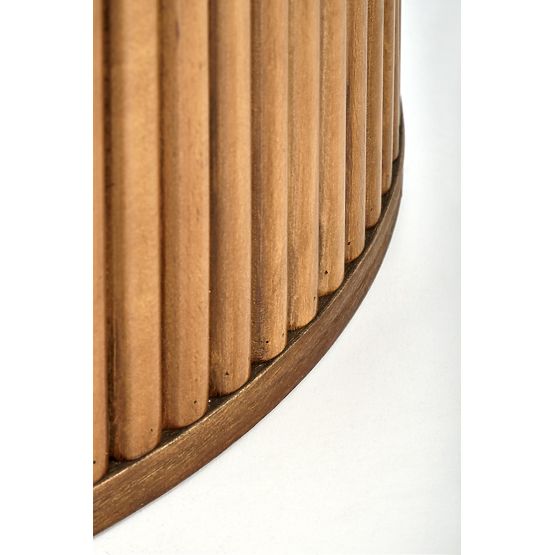 BRUNO okrúhly stôl, biely mramor / orechový (2p=1ks)