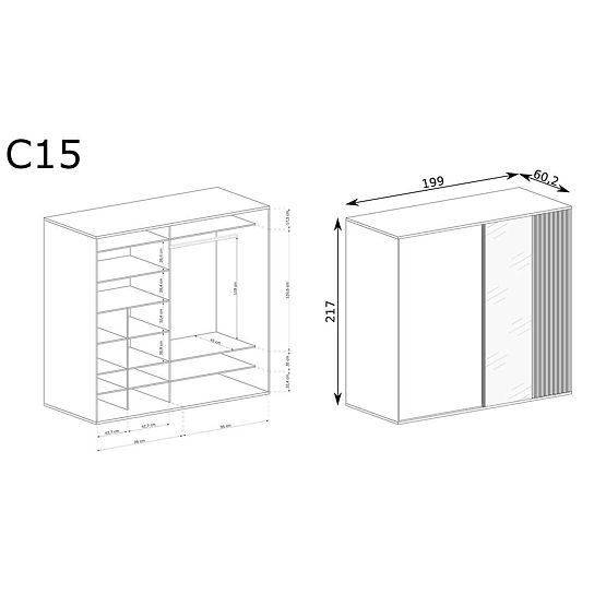 CALI veľká skriňa s lamelami C15 artisan
