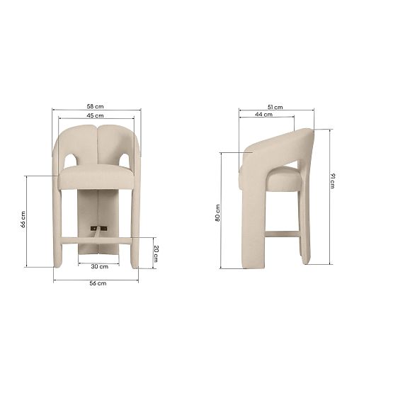 Čalúnená barová stolička Castelo béžová