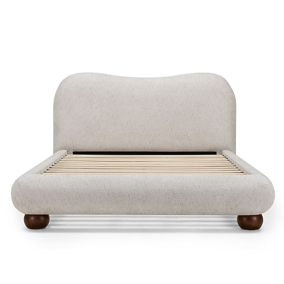Čalúnená posteľ Bowee 160x200 cm, so stelažom, svetlo béžová, nožičky guľaté