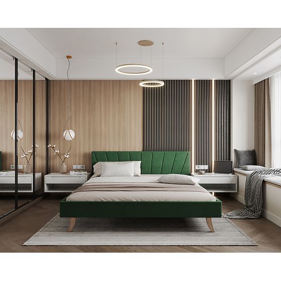 Čalúnená posteľ HEAVEN 160 x 200 cm - Zelená