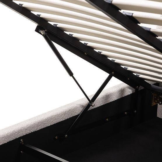 Čalúnená posteľ Orbi 160x200 cm, s roštom a úložným priestorom, zaoblená, béžová