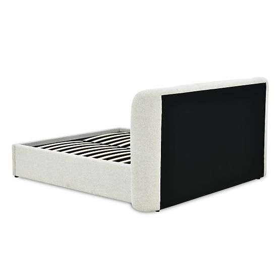 Čalúnená posteľ Snoovia 160x200 cm, s roštom a úložným priestorom, svetlo béžová