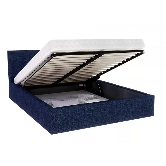 Čalúnená posteľ TULSA 140 x 200 cm - Tmavomodrá