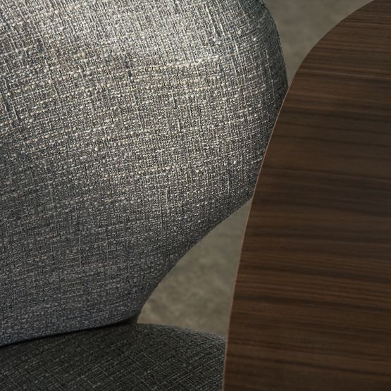 Čalúnená stolička Elaine béžovošedá, oblé tvary