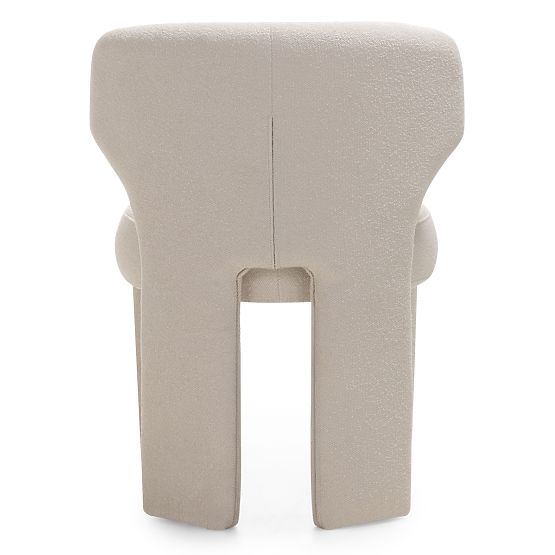 Čalúnená stolička Elaine krémová, boucle, oblé tvary