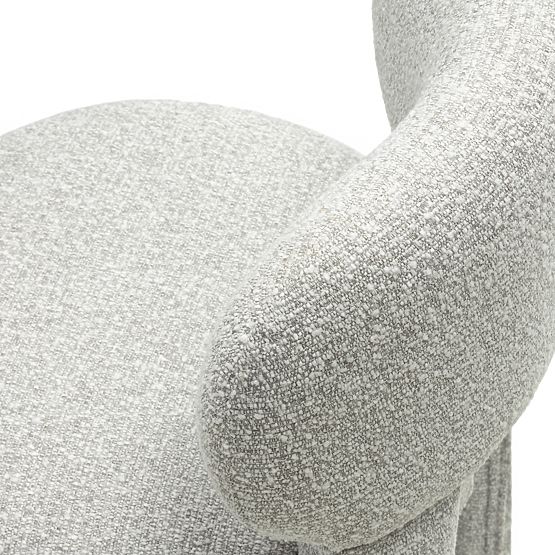 Čalúnená stolička Falone sivá, boucle, oblé tvary