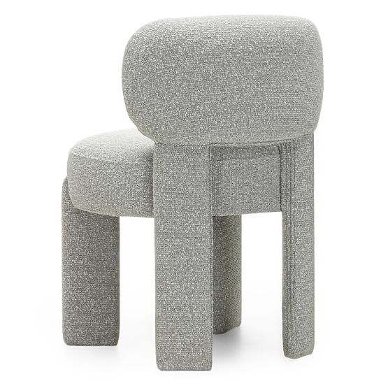 Čalúnená stolička Falone sivá, boucle, oblé tvary