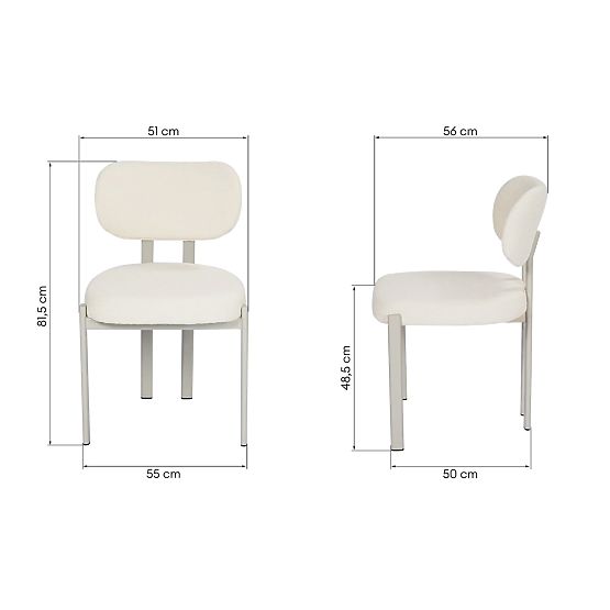 Čalúnená stolička Flare, krémová/béžová