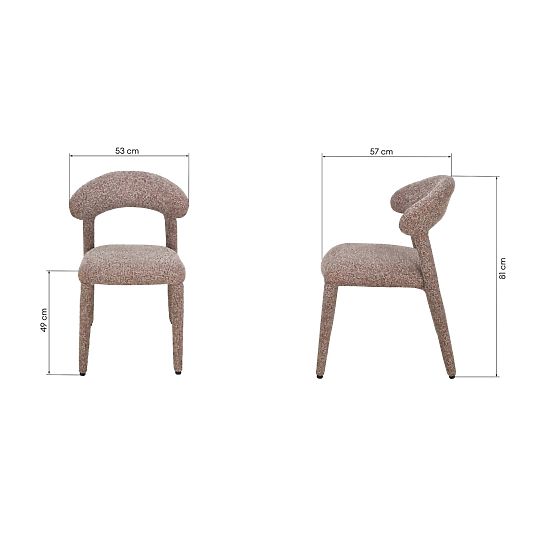 Čalúnená stolička Hiroki, béžovo-bordová melír