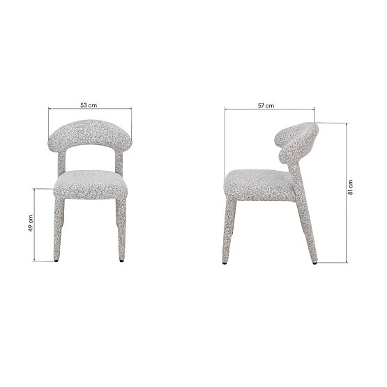 Čalúnená stolička Hiroki, béžovo-sivý melír