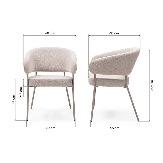 Čalúnená stolička Lamu béžová, bouclé