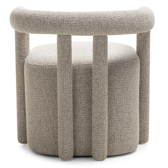 Čalúnené kreslo Glen sivé, oblé tvary