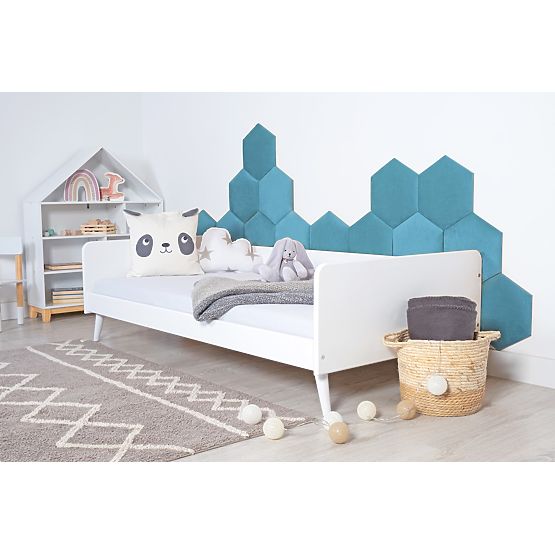 Čalúnený panel Hexagon - Smaragdový