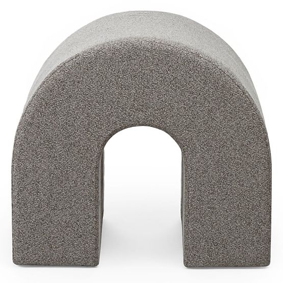 Čalúnený puf Arc, zaoblený, svetlohnedý