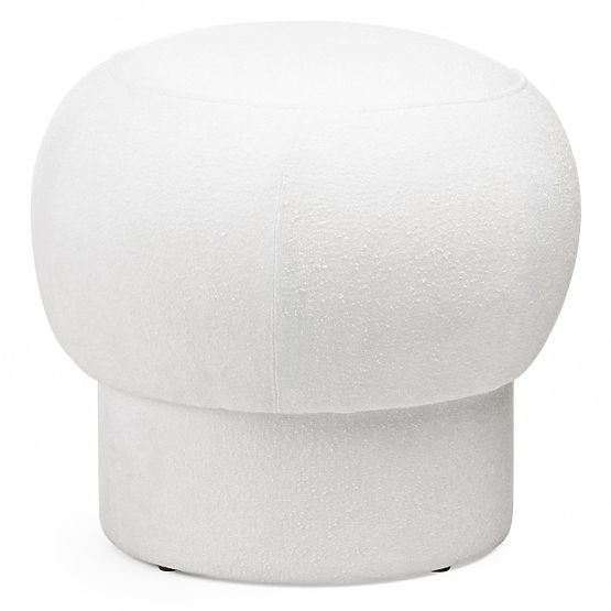 Čalúnený puf Bloop, okrúhly, biely