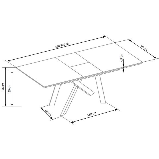 CAPITAL stôl 160-200 cm, zlatý dub / čierny (2p=1ks)