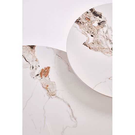 CARINA konferenčný stolík béžový mramor / orech (2p=1ks)