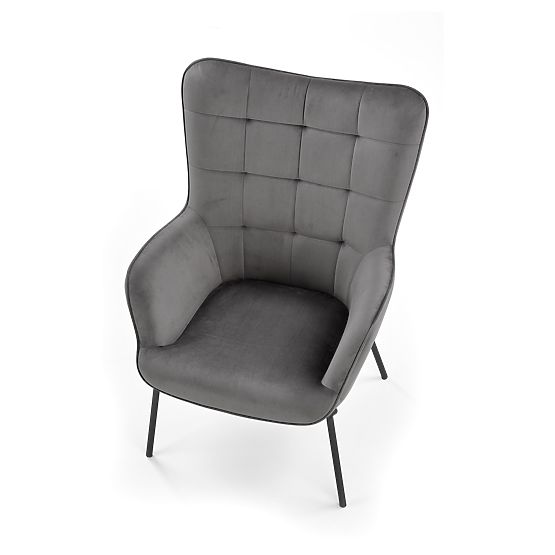 CASTEL relaxačné kreslo čierne / svetlá sivá