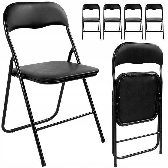 Cateringová sada FETA BLACK 180 cm + 6 stoličiek BASICO