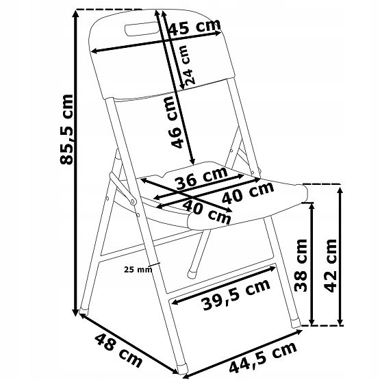 Cateringová sada FETA BLACK 180 cm + 6 stoličiek BLACK