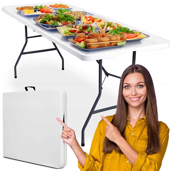 Cateringová sada FETA WHITE 180 cm + 6 stoličiek BASICO