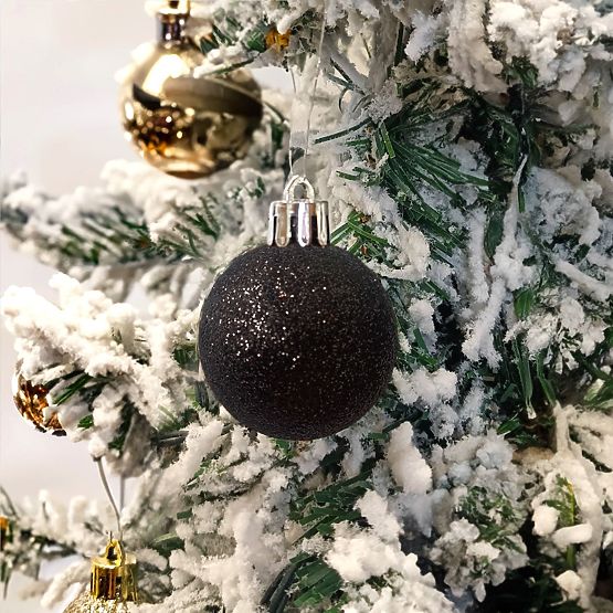 ČIERNE VIANOČNÉ GUĽÔČKY 34 KS SYSD1688-033