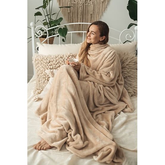 Deka CASHMERE TOUCH s rukávmi - 150 x 210 cm (béžová)