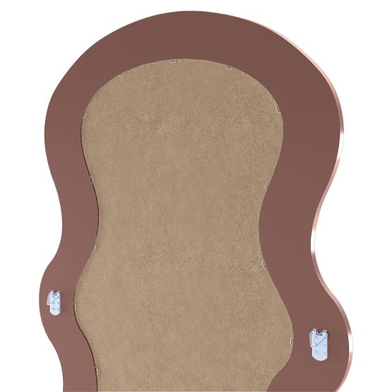 Dekoratívne závesné zrkadlo v drevenom ráme Vale 177x75 cm, vlnité, organický tvar, mocha mo