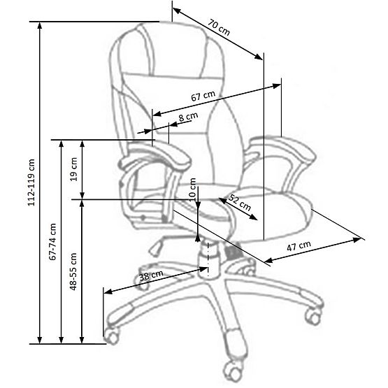 DESMOND kancelárske kreslo tmavo hnedé