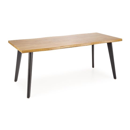 DICKSON 2 rozkladací stôl 150-210/90 cm, doska - prírodná, nohy - čierne (2p=1ks)