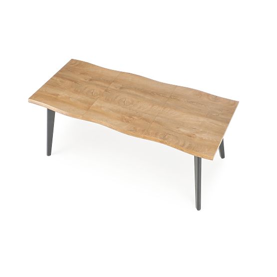 DICKSON 2 rozkladací stôl 150-210/90 cm, doska - prírodná, nohy - čierne (2p=1ks)