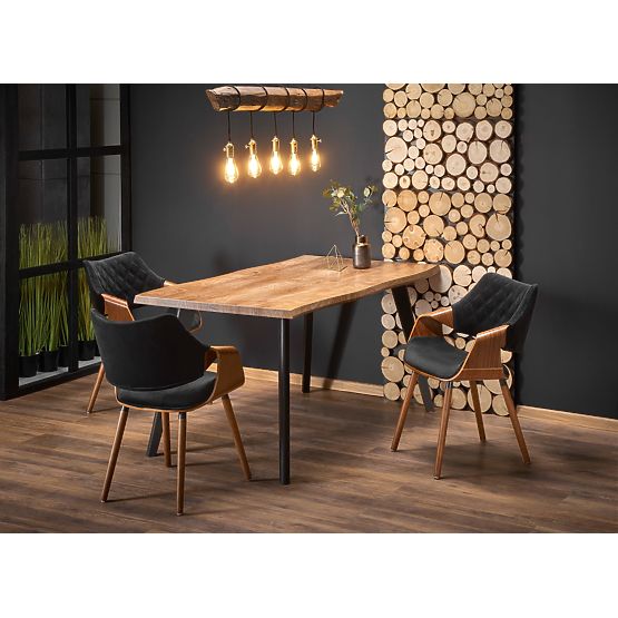 DICKSON rozkladací stôl 120-180/80 cm, doska - prírodná, nohy - čierne (2p=1ks)