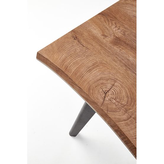 DICKSON rozkladací stôl 120-180/80 cm, doska - prírodná, nohy - čierne (2p=1ks)