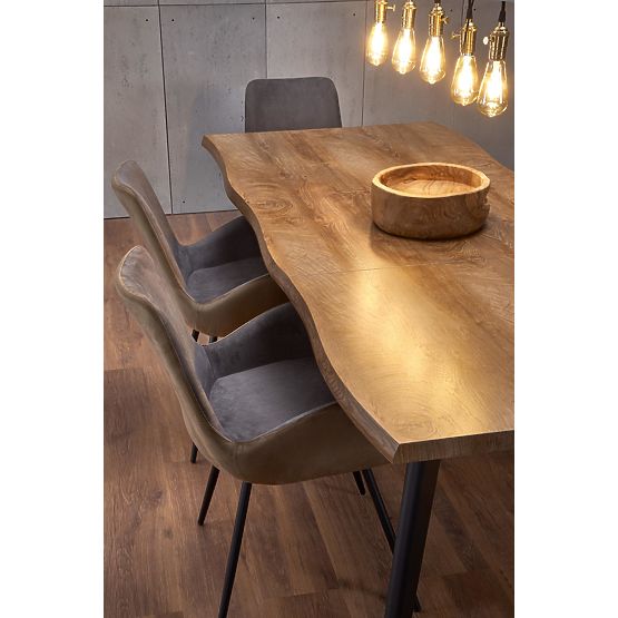 DICKSON rozkladací stôl 120-180/80 cm, doska - prírodná, nohy - čierne (2p=1ks)