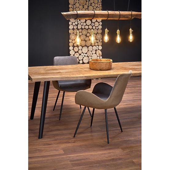 DICKSON rozkladací stôl 120-180/80 cm, doska - prírodná, nohy - čierne (2p=1ks)