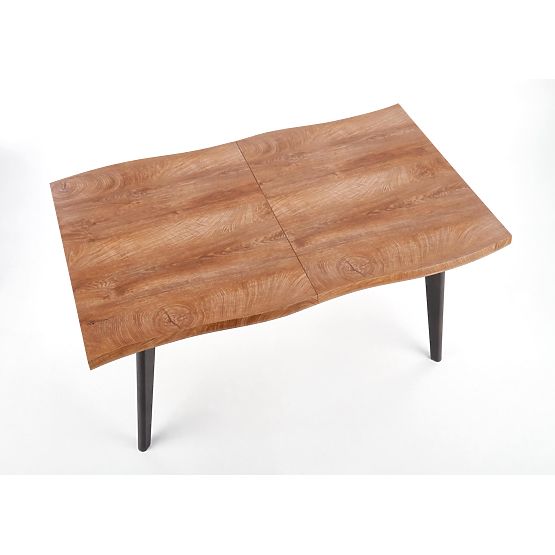 DICKSON rozkladací stôl 120-180/80 cm, doska - prírodná, nohy - čierne (2p=1ks)