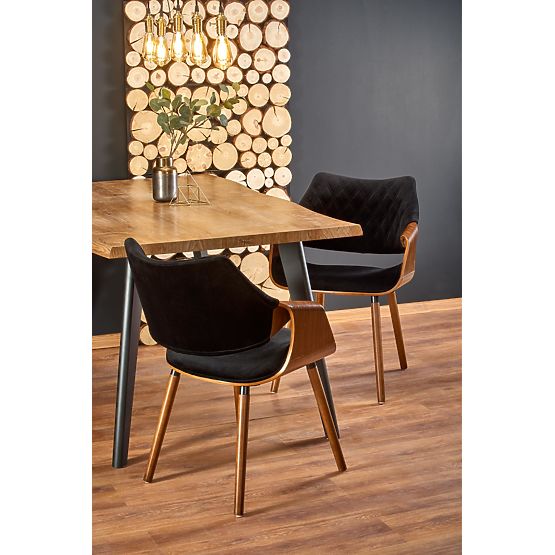 DICKSON rozkladací stôl 120-180/80 cm, doska - prírodná, nohy - čierne (2p=1ks)