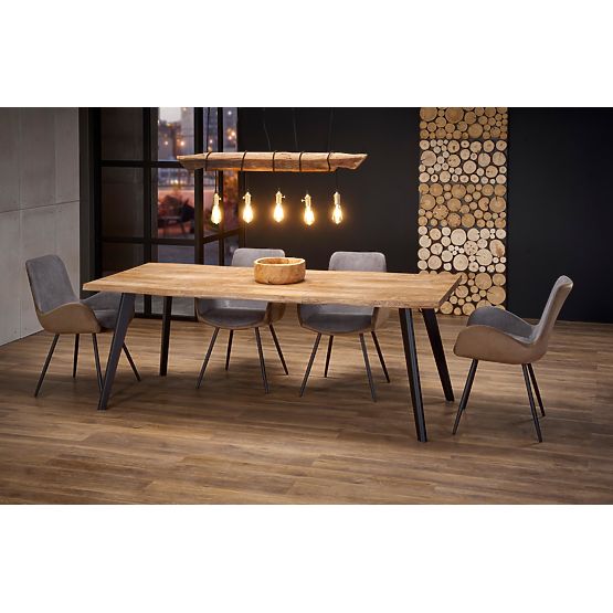 DICKSON rozkladací stôl 120-180/80 cm, doska - prírodná, nohy - čierne (2p=1ks)