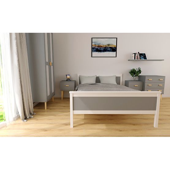 Drevená posteľ Ikar 200 x 90 cm - sivobiela