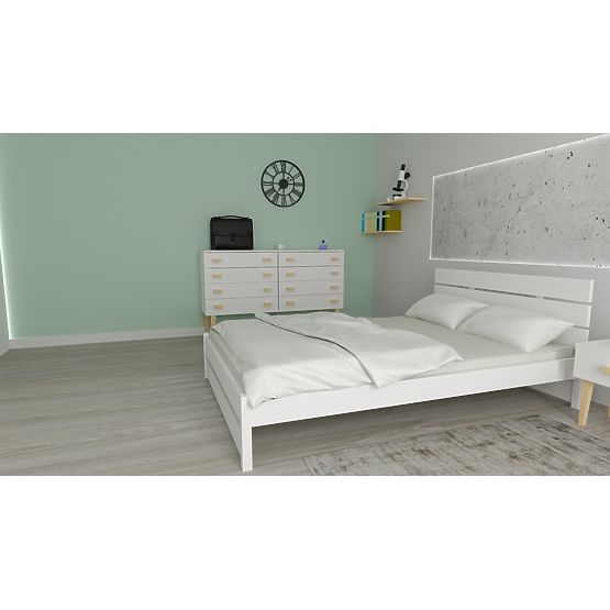 Drevená posteľ Max 200 x 120 cm - biela