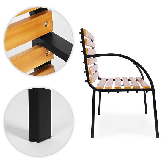 Drevená záhradná lavička s operadlom 122x57 cm parková MultiGarden