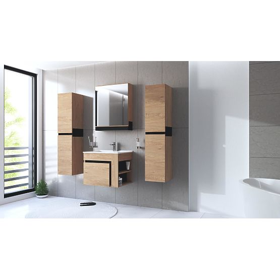 DUESA Zrkadlová skrinka 60/1D zlatý dub