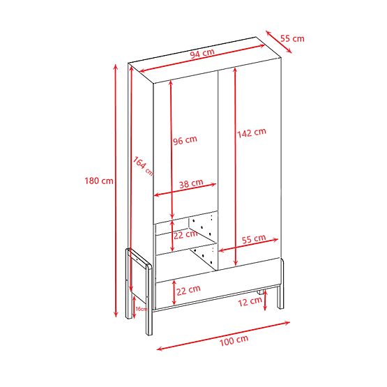 Dvojdverová šatníková skriňa Viktor - biela