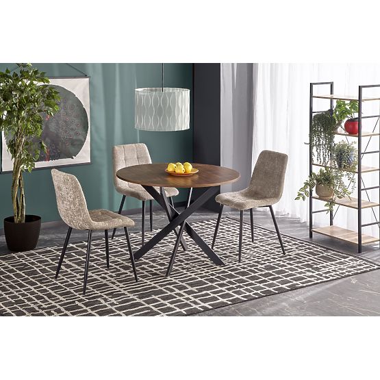 EDGAR stôl, doska - orechová, nohy - čierne (2p=1ks)