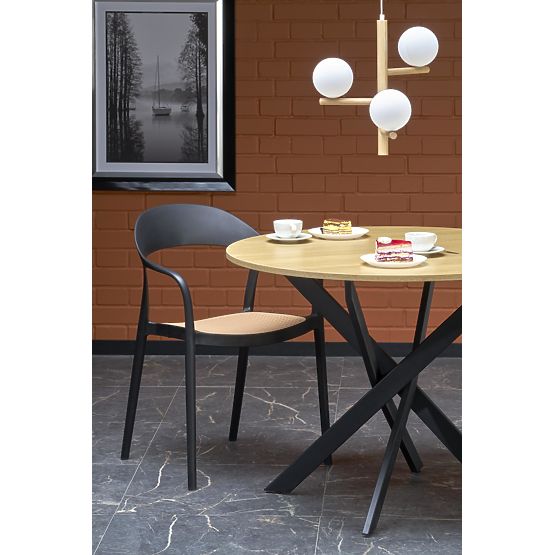 EDGAR stôl, doska - zlatý dub, nohy - čierne (2p=1ks)